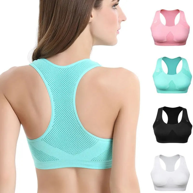 Women Breathable Sports Bra Absorb Sweat Shockproof Padded