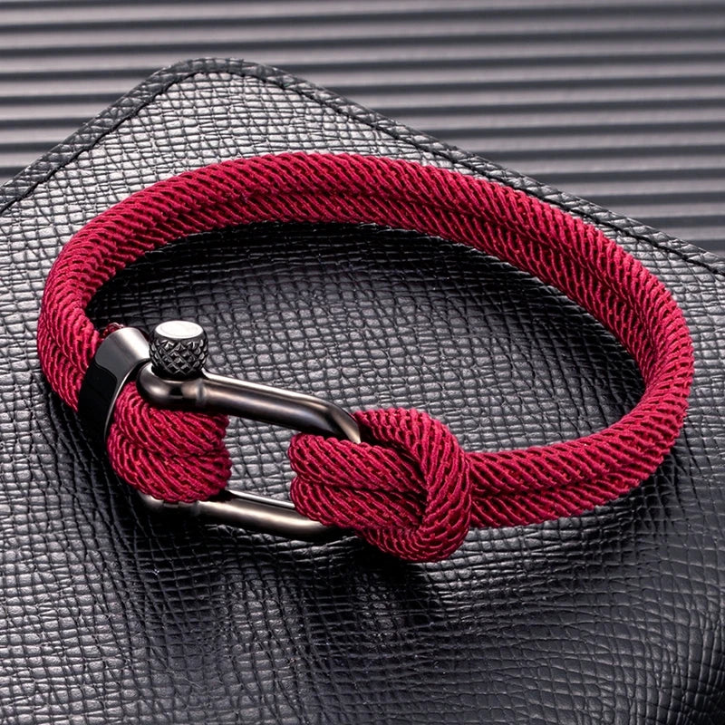 Trendy Unisex Marine Sailor Rope Nautical Survival Shackle Bracelet