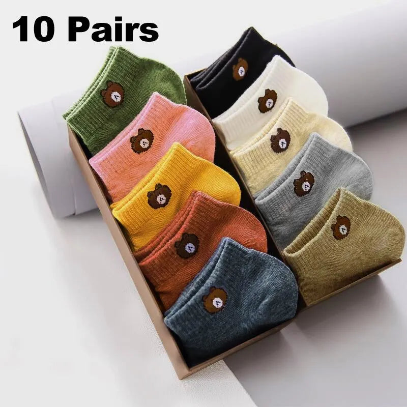 10 Pairs Women Low Tube Socks Set