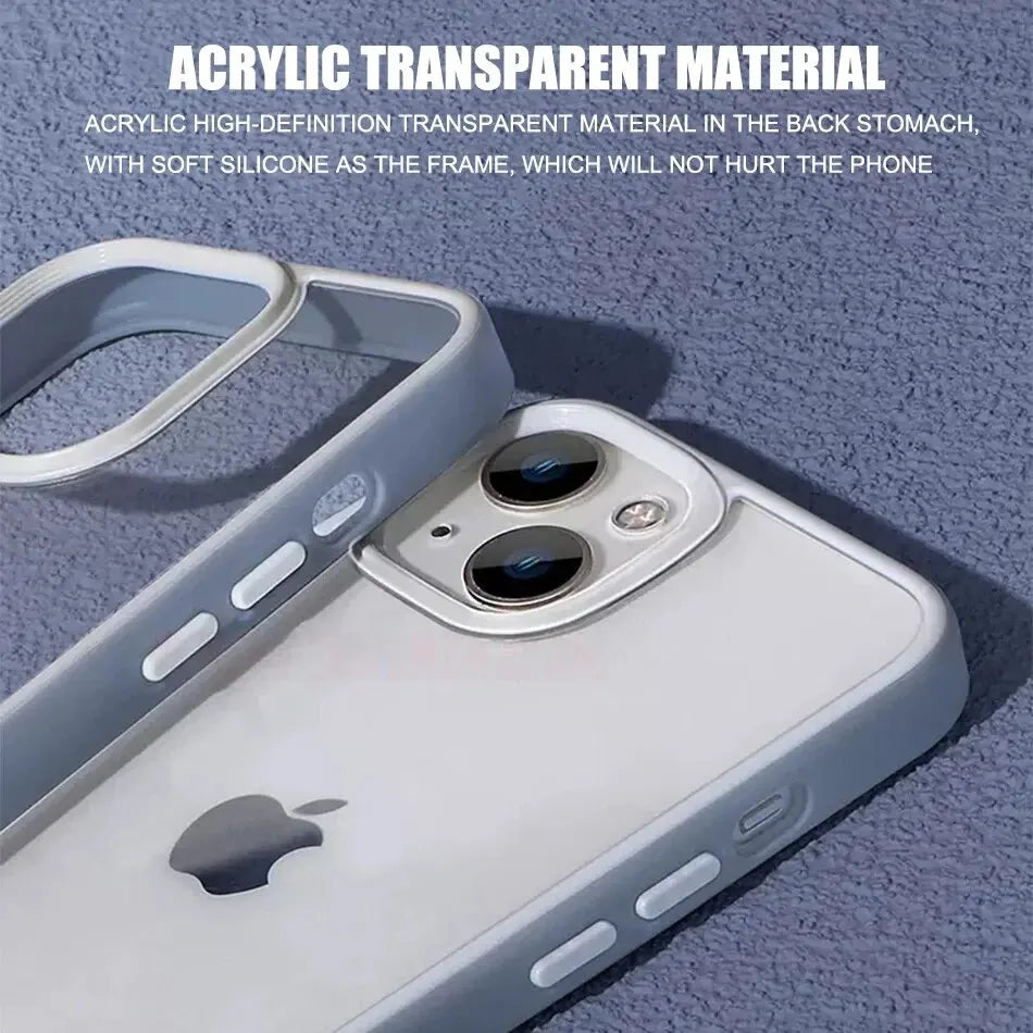 Transparent Candy Square Frame Case For iPhone 15 14 13 12