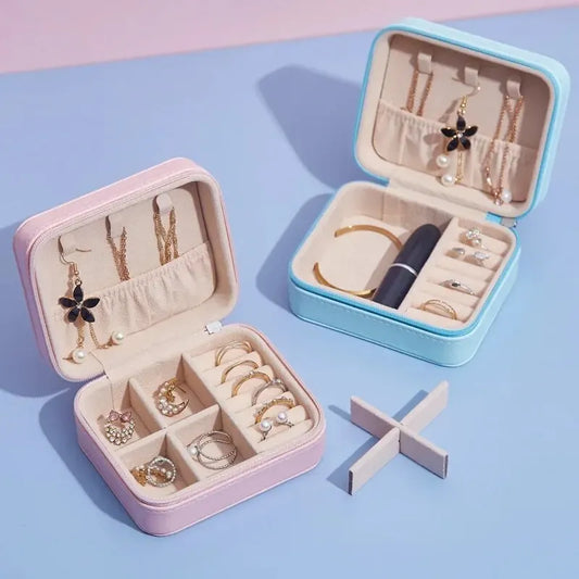 Portable Jewelry Storage Box Zipper