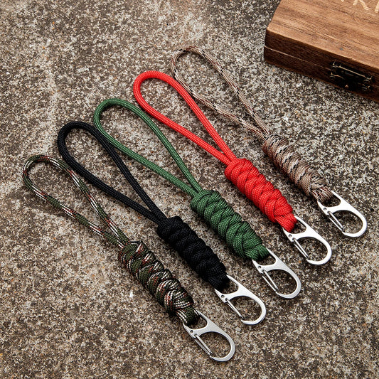 Handmade Snake Knot Paracord Keychain Survival Rope Metal Key Chains