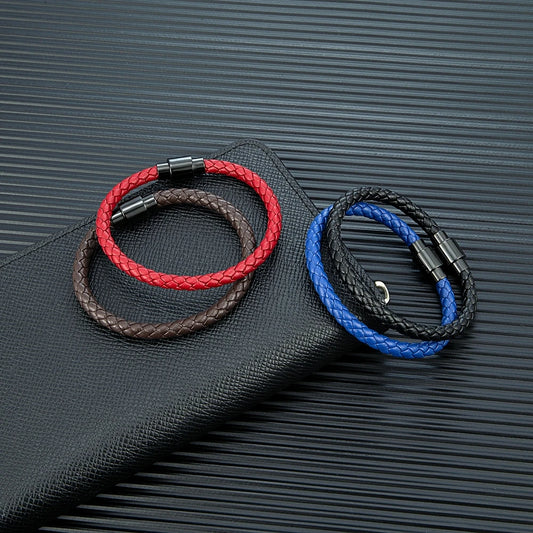 Minimalist Men Women Braided Leather Bracelet Handmade