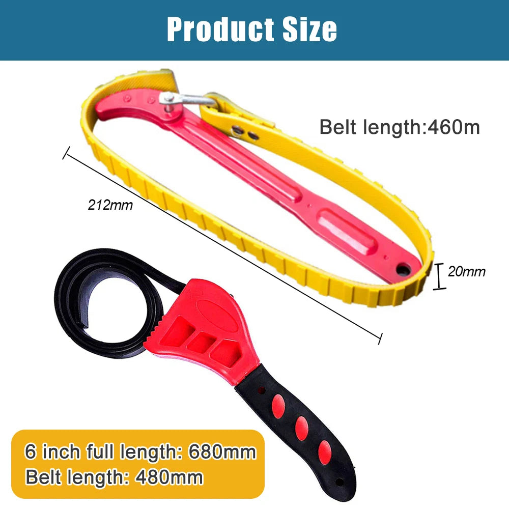 Belt Wrench Oil Filter Puller Strap Spanner Chain Wrench Strap Opener Adjustable