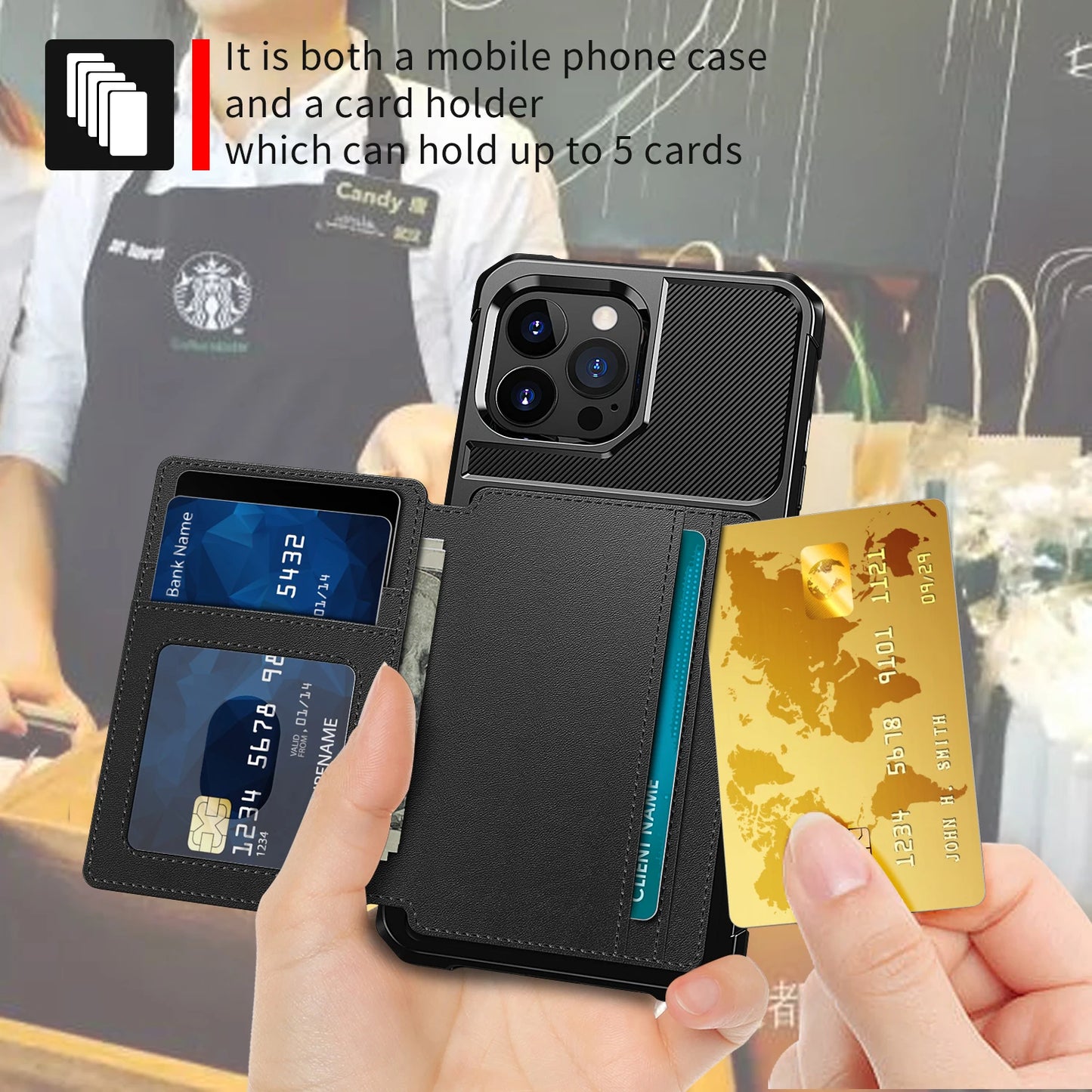 Magnetic Wallet Leather Phone Case for iPhone 15 14 13 12 11 Pro Max