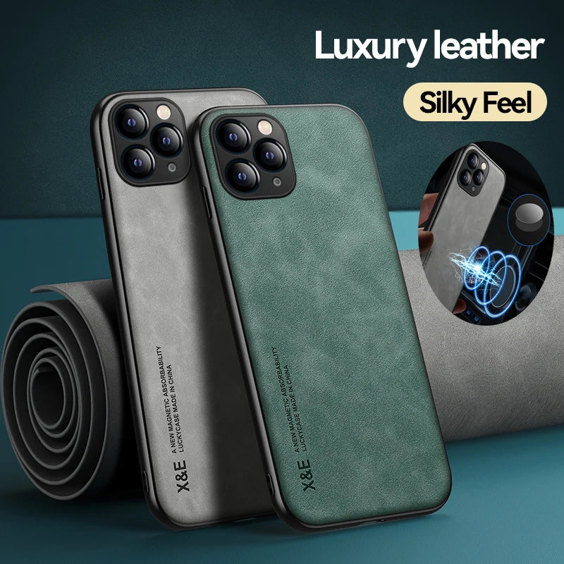 Luxury Leather Phone Case For iPhone 15 14 13 12 11 Pro Max Mini