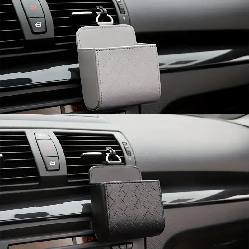 Car Phone Holder Mount Air Vent Hanging Storage Box