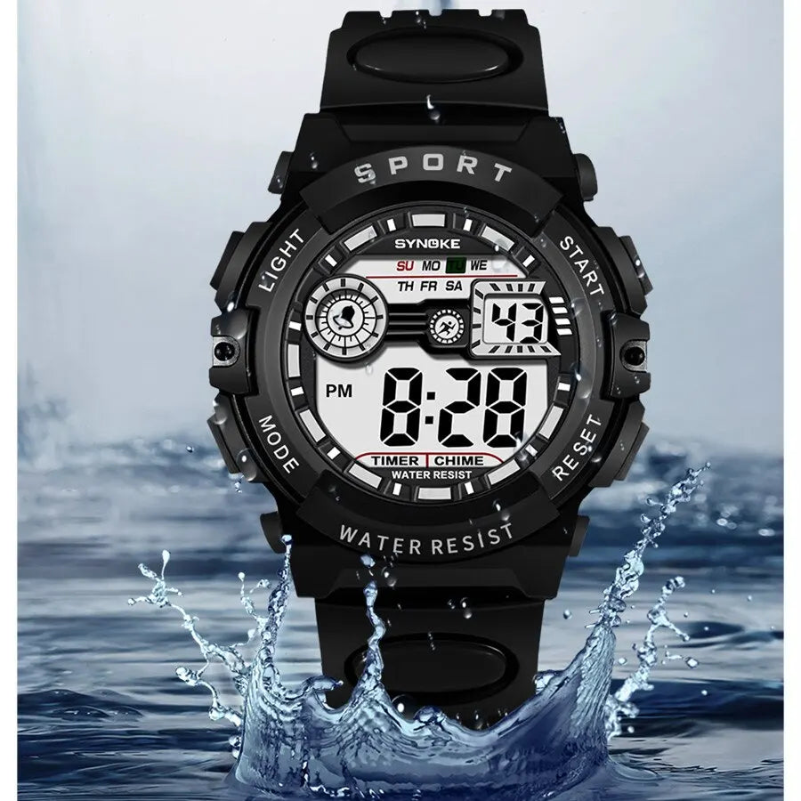 SYNOKE Men Student Digital Watch Waterproof Multifunction