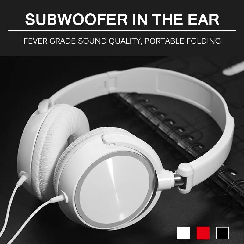 Wired Headphones 3 5mm Bass Stereo Foldable