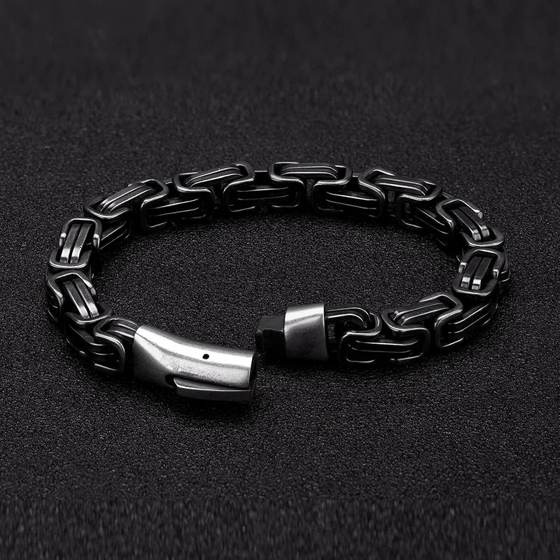 Punk Mens Vintage King Chain Bracelets Stainless Steel Bracelet