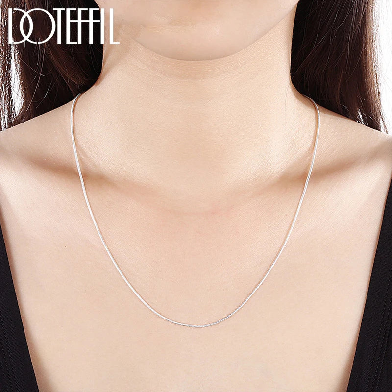 925 Sterling Silver 5 pcs 10pcs Lot 1.2mm Snake Chain Necklace For Woman Man