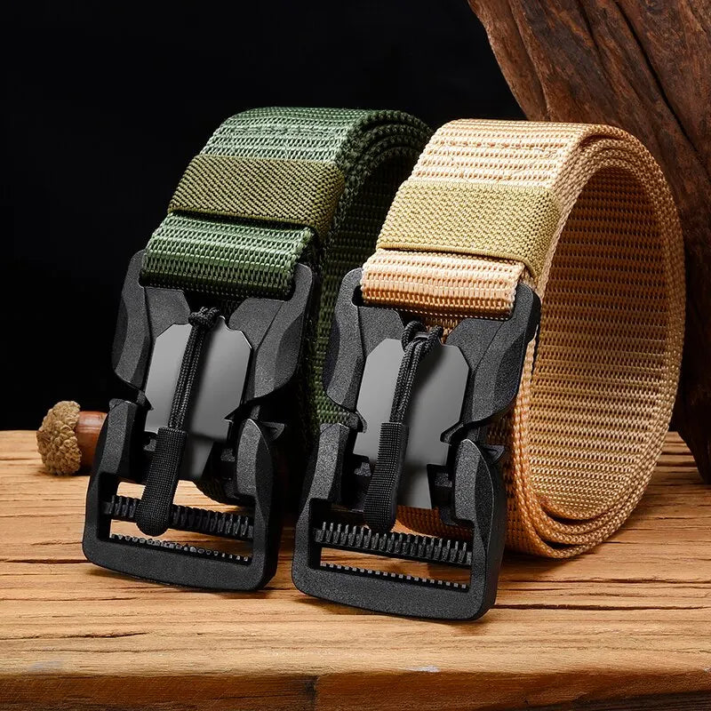 Tactical Belt Nylon Magnetic Buckle Quick Release Elastic