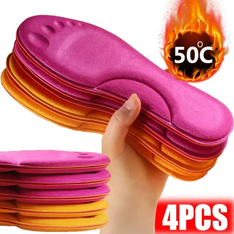 2 Pairs of Self Heating Thermal Insoles for Cold Winter Days