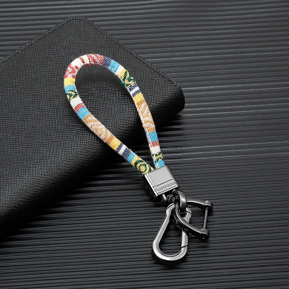 Keyring Handmade Boho Surfer Waterproof Rope Metal Key Chain