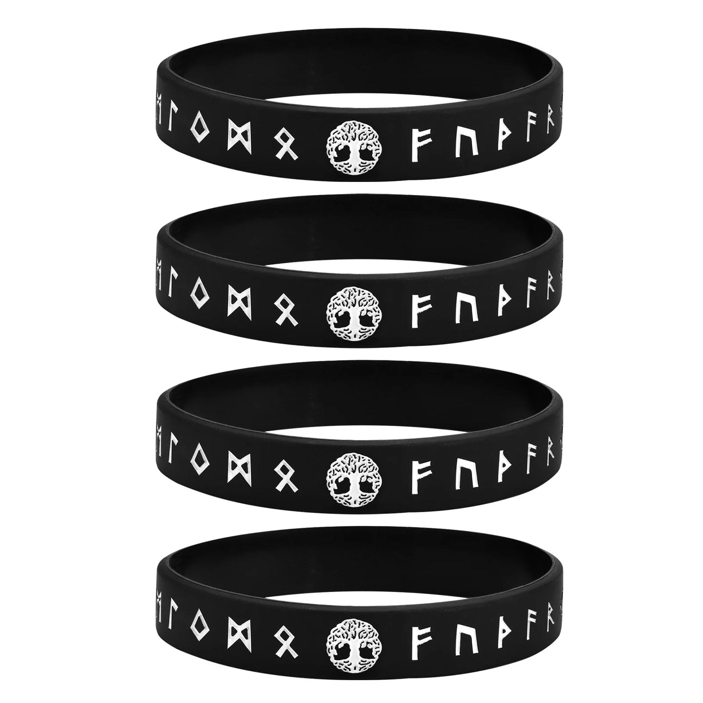 12mm Silicone Bracelet for Mens Nordic Viking Soft Rubber Silicone Wristband