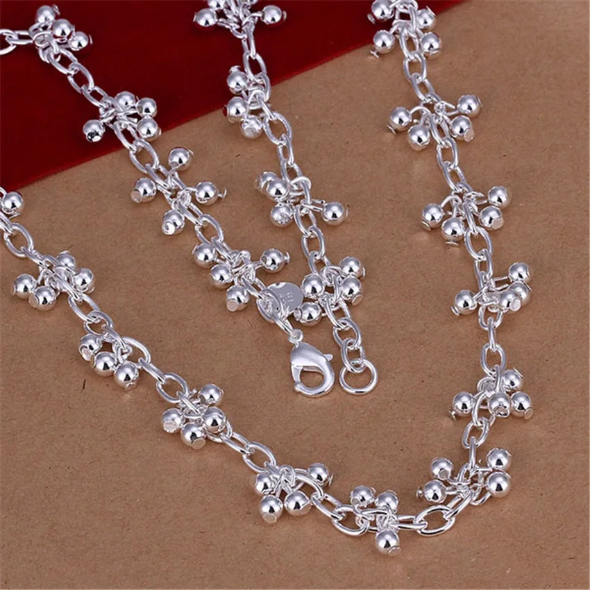 925 Sterling Silver Beads Chains Necklaces for Women