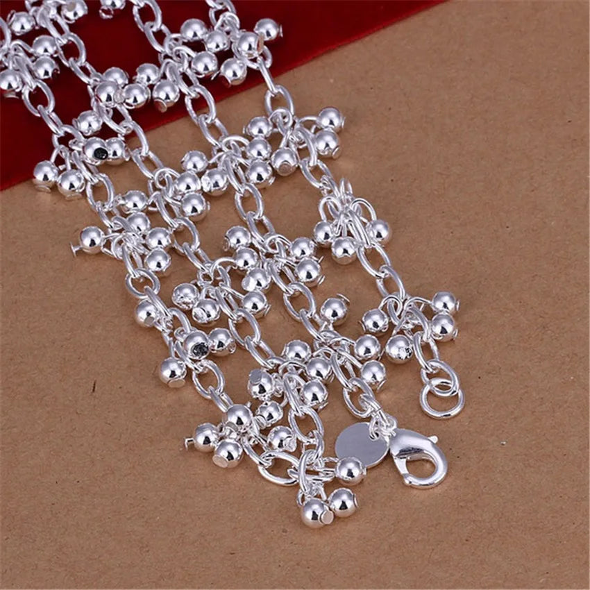 925 Sterling Silver Beads Chains Necklaces for Women