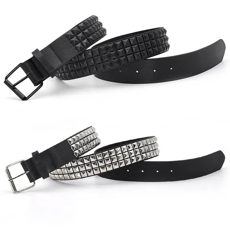 Fashion Rivet Belt Unisex Studded Belt Punk Rock With Pin Buckle