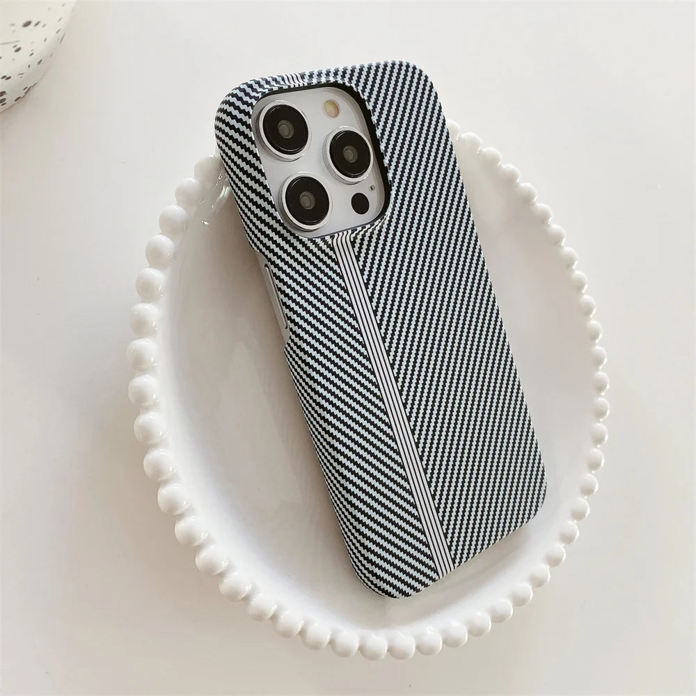 Luxury Carbon Fiber Pattern Cooling Case for iPhone 15 14 13 12 Pro Max