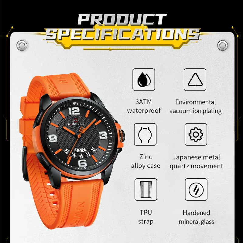 Creative TPU Strap Fashion Sports Waterproof Quartz Mens Watch