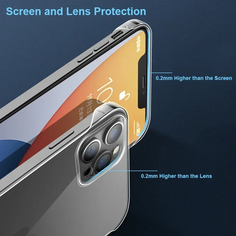 Slim Frameless Clear Phone Case For iPhone 15 14 13 12 11 Pro Max