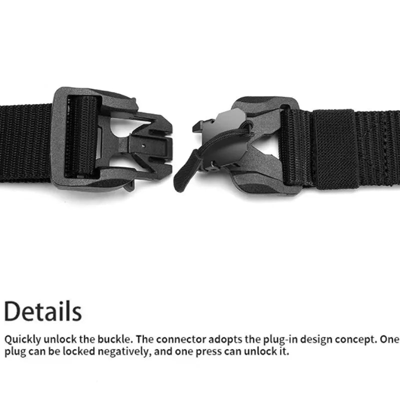 Tactical Belt Nylon Magnetic Buckle Quick Release Elastic