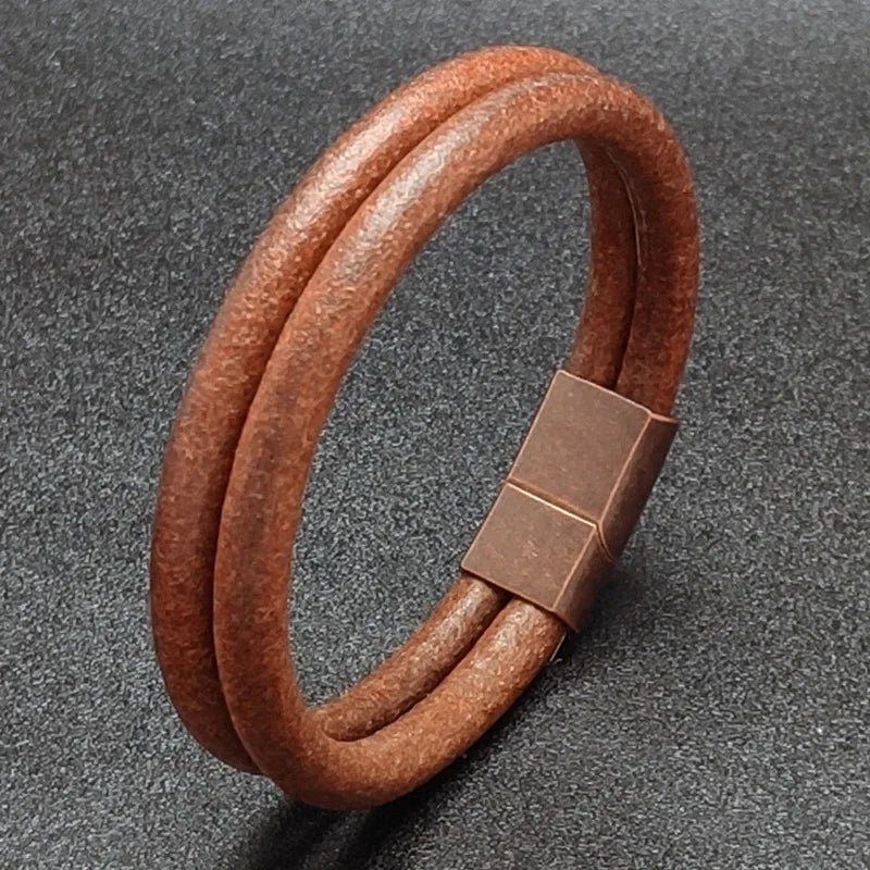 Double Strand Cowhide Bracelet Handmade Bangle