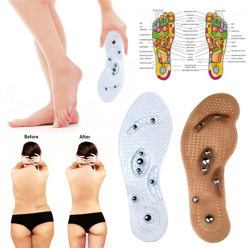 1Pair Silicone Orthopedic Massage Insoles for Slimming