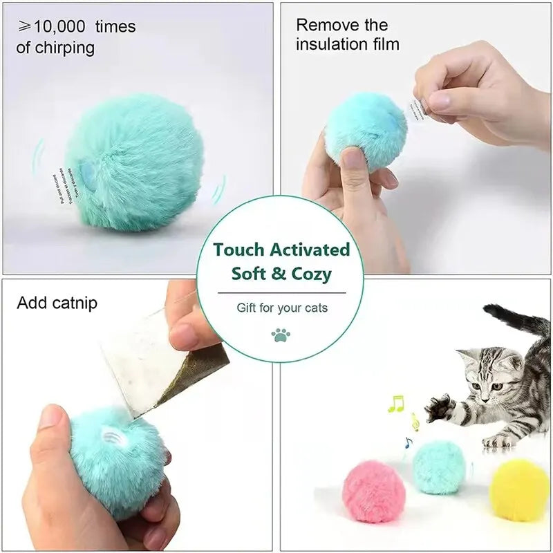 Interactive Ball Smart Cat Toys Plush