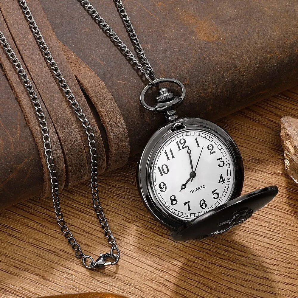 Pirate Anchor Quarzt Pocket Watch Chain Necklace