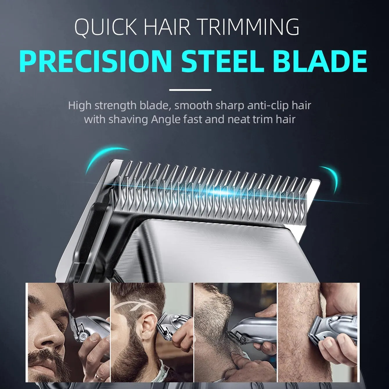 2 in 1 Full Metal Combo Kit Mens Barber Hair Clipper