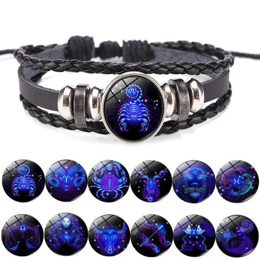 12 Constellation Zodiac Sign Charm Luminous Bracelet