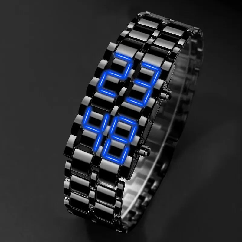 Blue LED Display Mens Digital Lava Watch