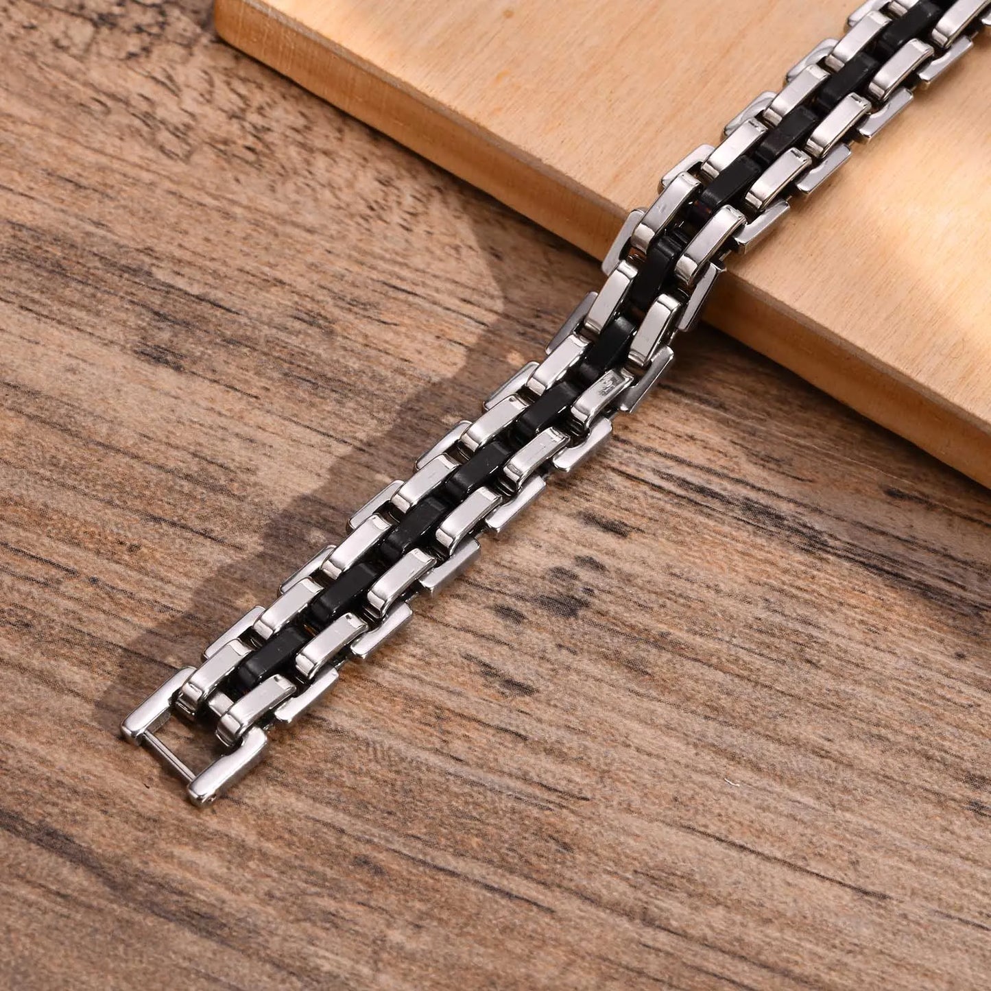 Gents Bracelet for Men Two Tone Stainless Steel Bracelets