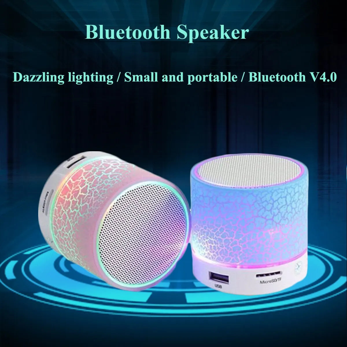 A9 Dazzling Crack LED Wireless Bluetooth Speaker