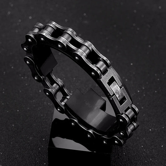 Locomotive Men Punk Rock Bicycle Chain Bracelet Stainless Steel Chain