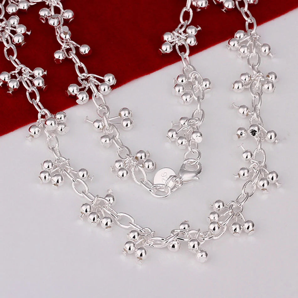 925 Sterling Silver Beads Chains Necklaces for Women