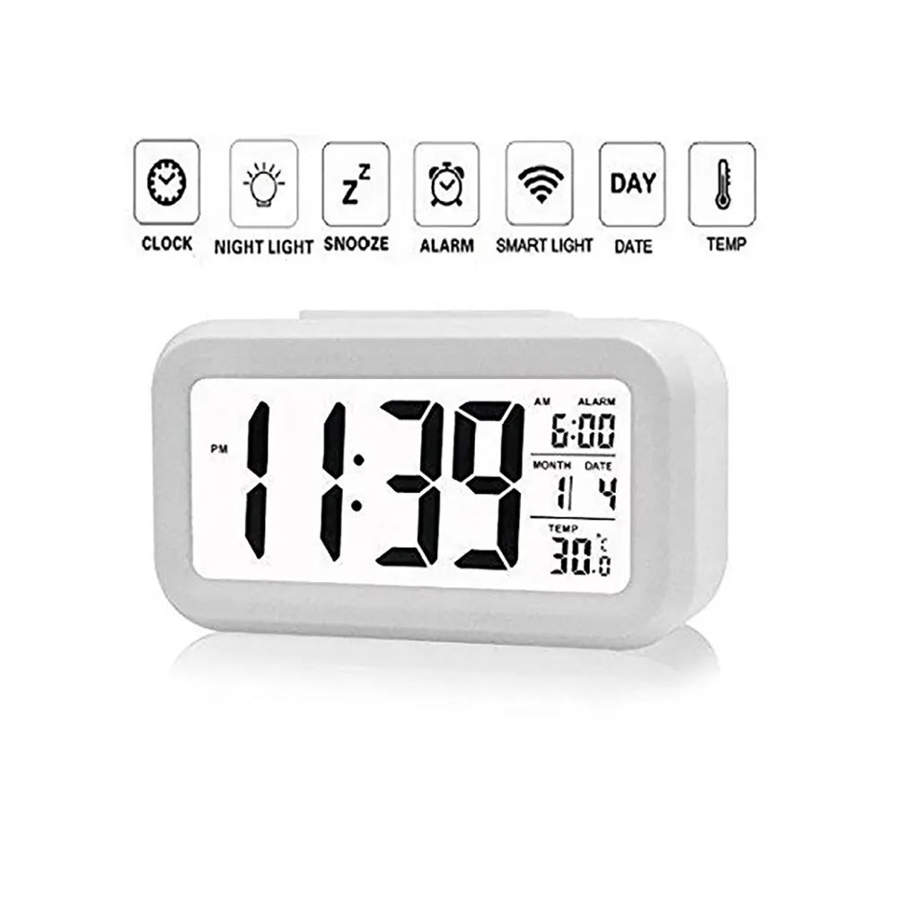 LED Digital Alarm Clock Backlight Snooze Data Time Calendar Table Clock