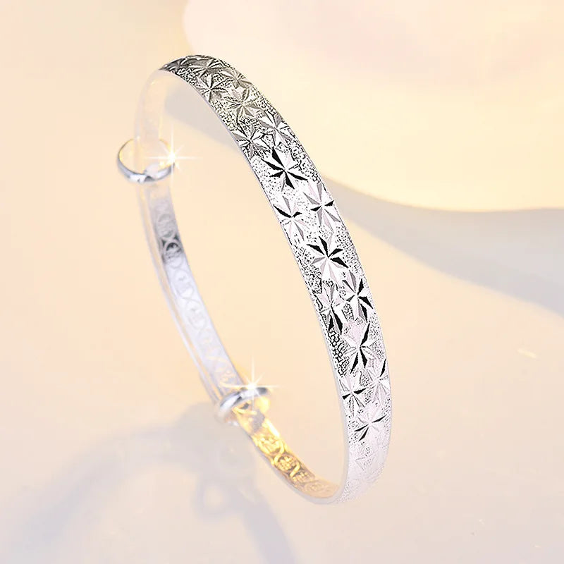 999 Sterling Silver Original Romantic Gypsophila Star Bracelets for Women