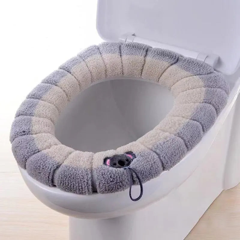 Knitted Toilet Mat Washable Antifreeze Toilet Cover Universal