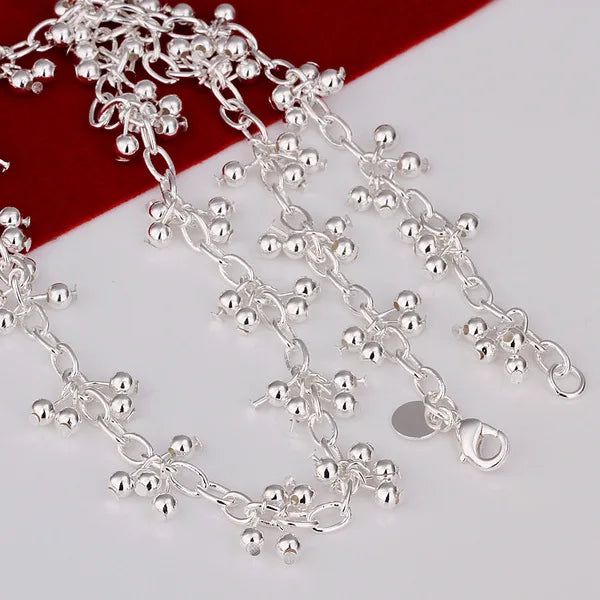 925 Sterling Silver Beads Chains Necklaces for Women