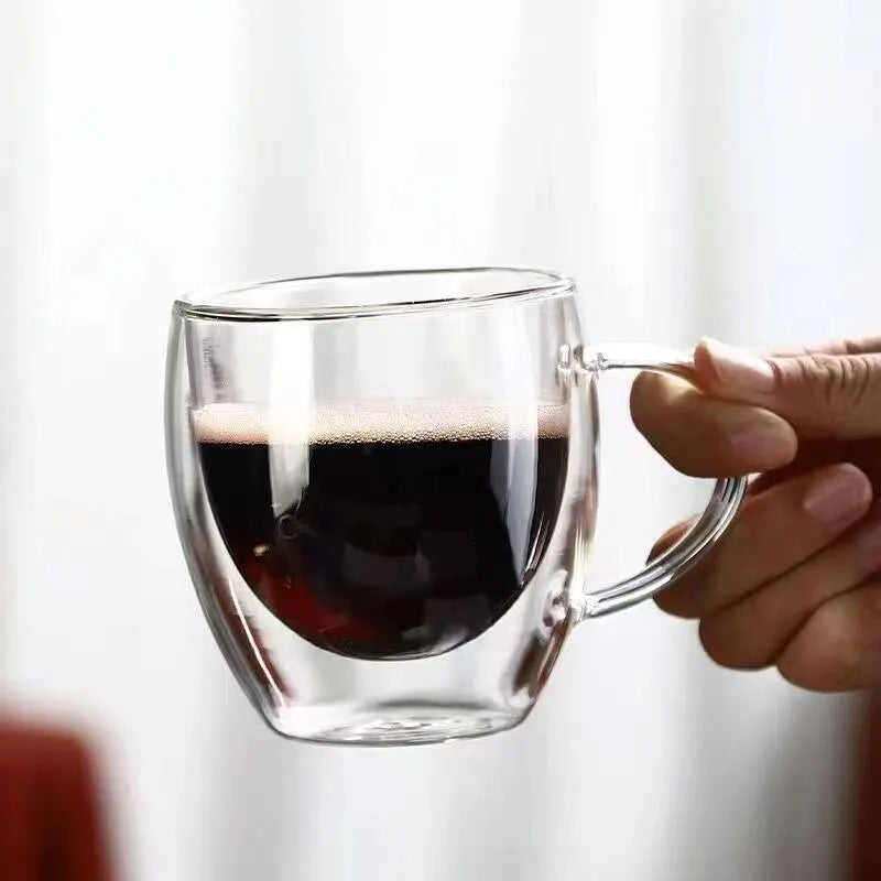 250ml Double Layer Transparent Glass Coffee Cup