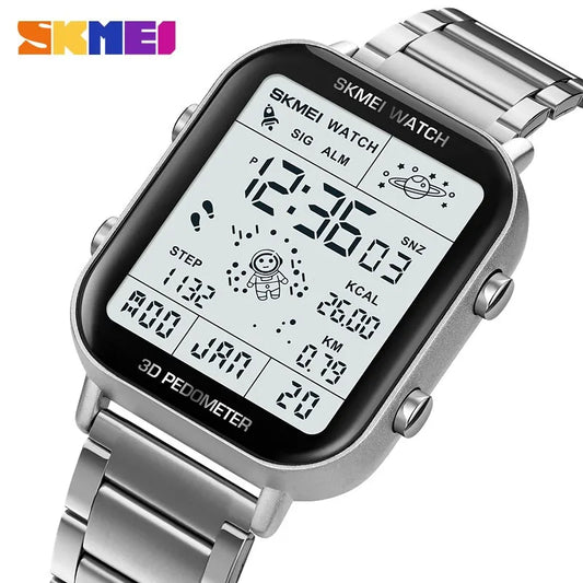 Back Light Display Sport Pedometer Mens Digital Watch