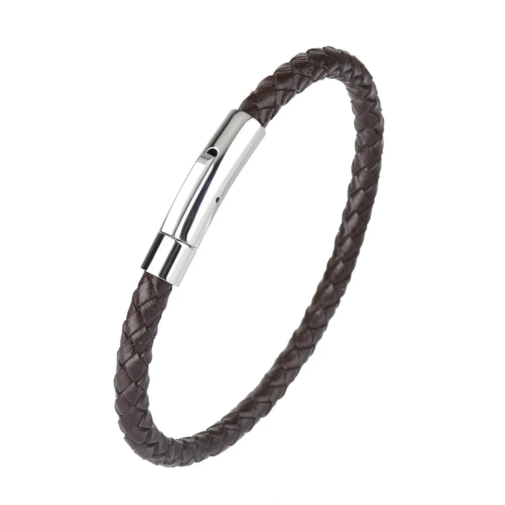 Leather Bracelet for Mens Stainless Steel Leather Bracelets