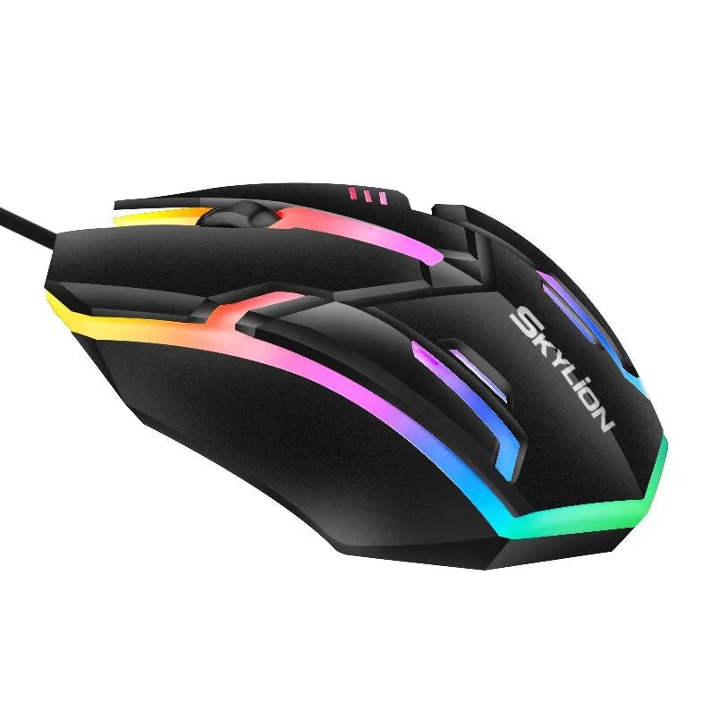 SKYLION F1 Wired 3 Keys Mouse Colorful Lighting Gaming