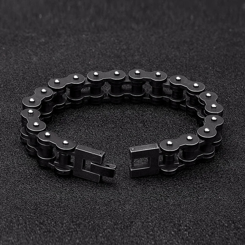 Locomotive Men Punk Rock Bicycle Chain Stainless Steel Motorcycle Bracelets