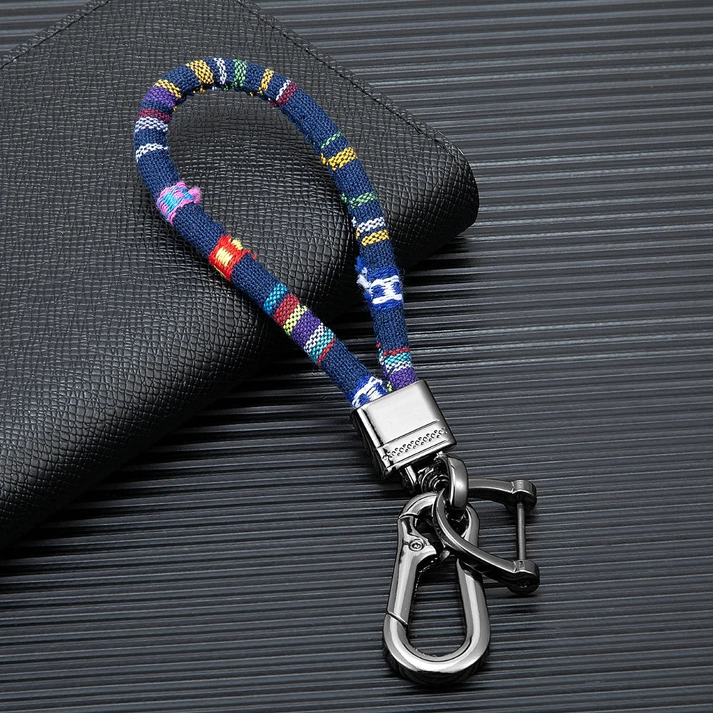 Keyring Handmade Boho Surfer Waterproof Rope Metal Key Chain