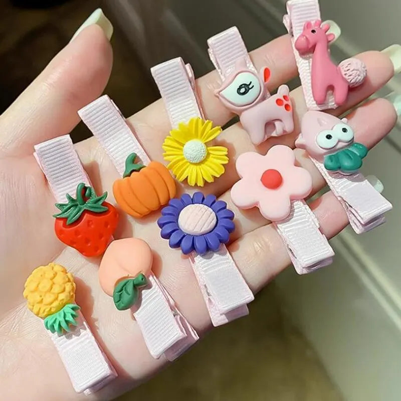 30pcs Set Baby Hair Clips Cartoon Bows Flower Girls Hairpins