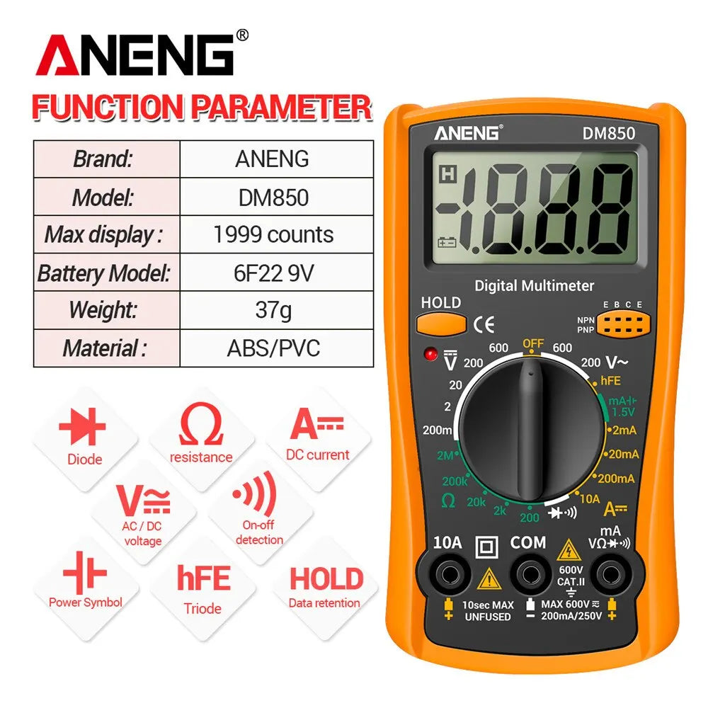 ANENG DM850 1999 Counts Digital Multimeter