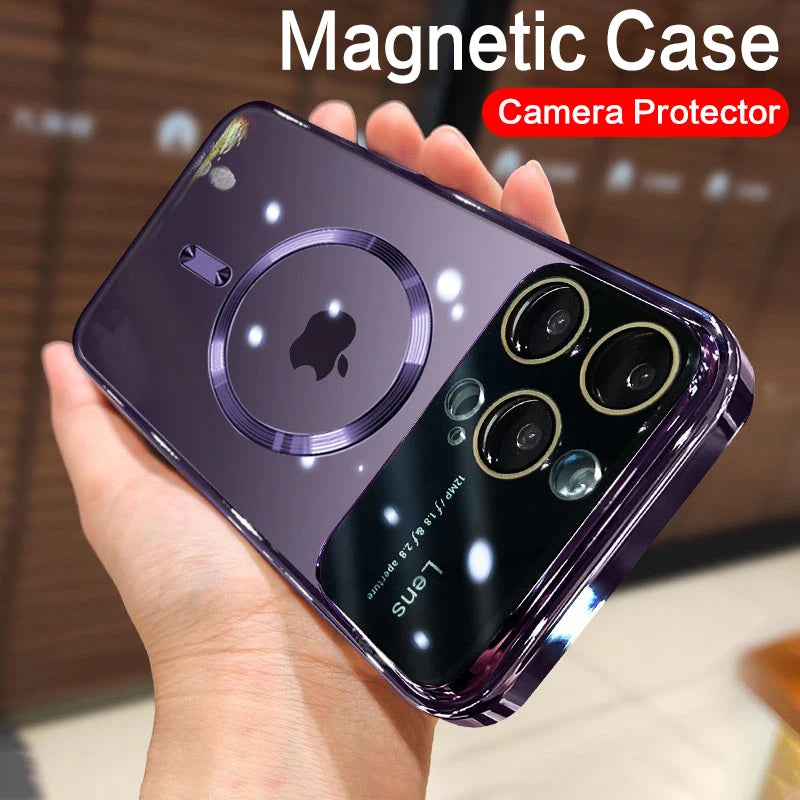 Magsafe Case For iPhone 15 14 13 12 Pro Max Lens Protector